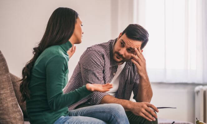 A heterosexual couple having a conversation about common misconceptions in non-monogamous relationships.